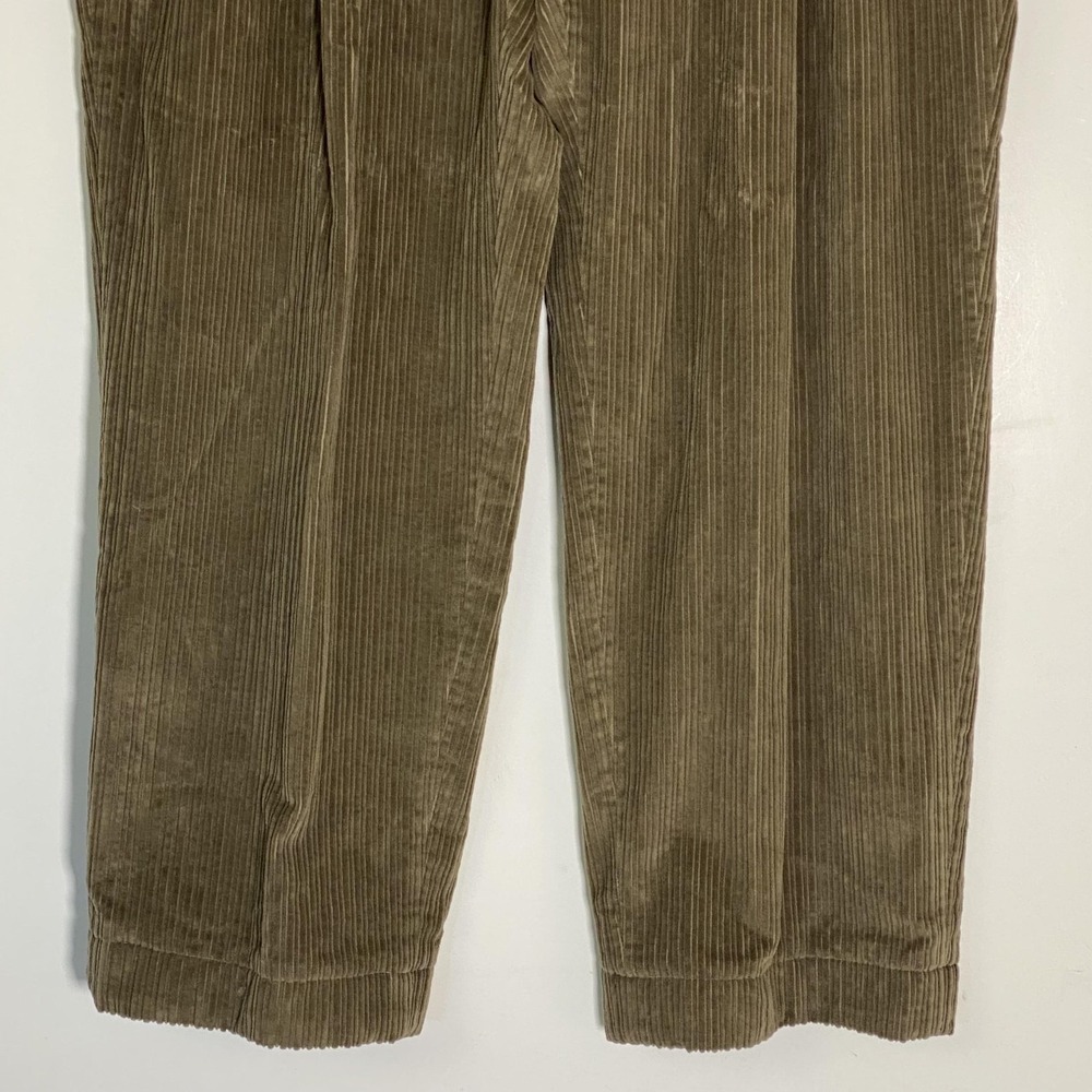 Saks Fifth Avenue Pants Mens 39x30 Brown Corduroy Pleated Cuffed Dress Pants - Picture 3 of 16